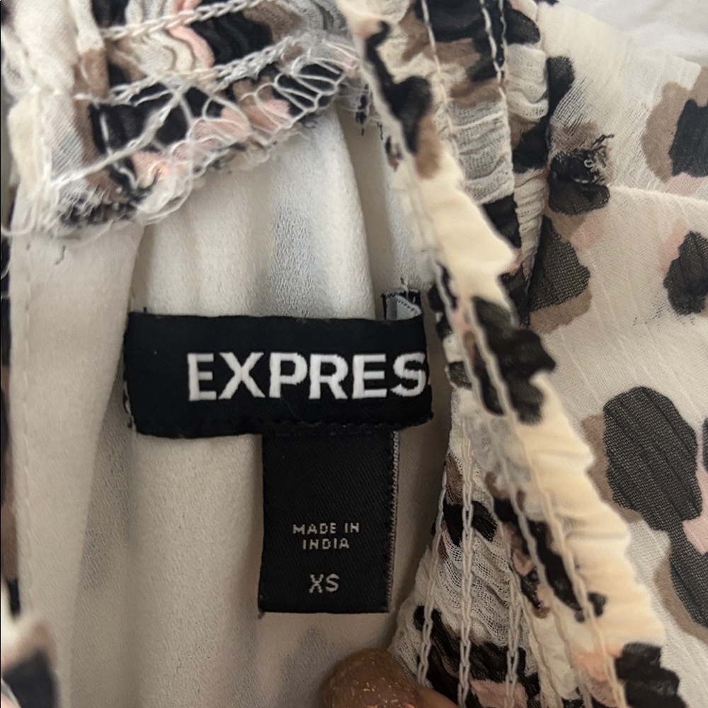 Express Leopard Print Ruffle Mini Dress - Picture 6 of 8